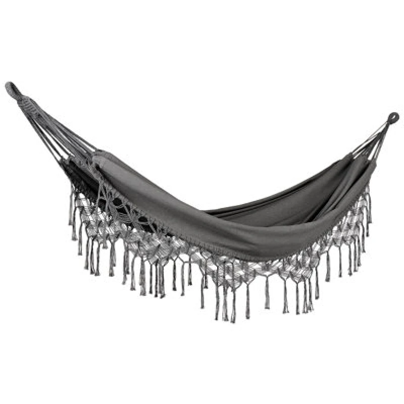 Image of Beliani Boho Hammock Rocca Cotton Grey