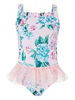 Image of Monsoon Baby Girls Ellie Tutu Swimsuit - Pale Pink