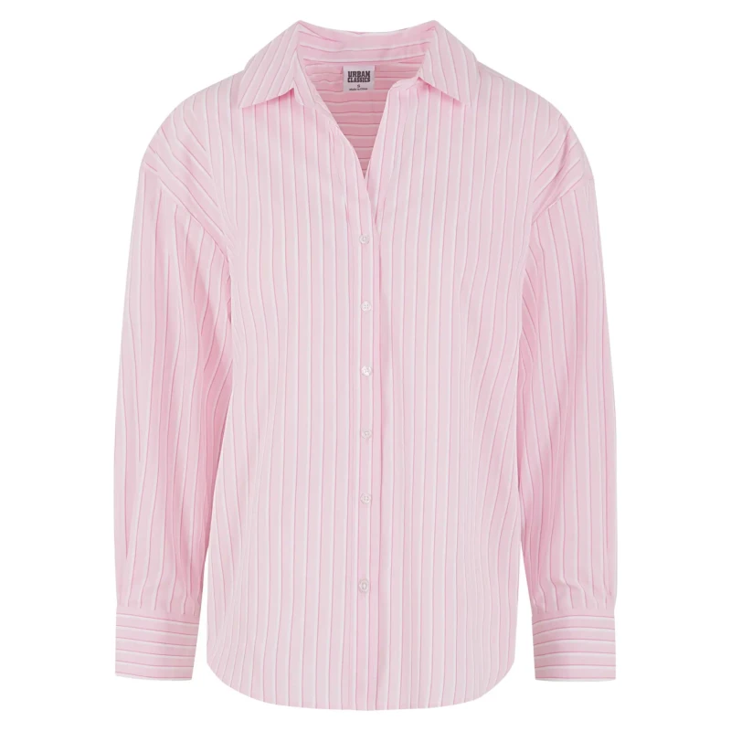 Image of Urban Classics Oversized striped shirt For Her Urban Classics Oversized Striped Rose Female L