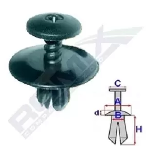 Image of ROMIX Rivet C10130 AUDI,BMW,MINI,A4 Avant (8K5, B8),Q5 (8RB),A4 Limousine (8K2, B8),A5 Sportback (8TA),A5 Coupe (8T3),A4 Allroad (8KH, B8)