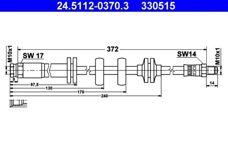Image of ATE 24.5112-0370.3 Brake Hose Brake Hose (83)