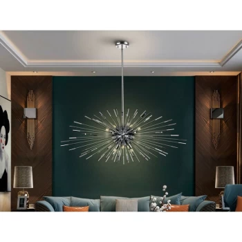 image of Schuller Evasion - Dimmable Pendant Light Spherical, Chrome, Remote Control, 9x G9