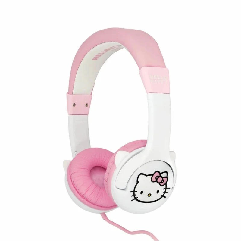Image of HELLO KITTY MOULDED WHITE/Pink CHILDRENS HeadPHONES
