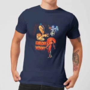 Image of Universal Monsters The Mummy Vintage Poster Mens T-Shirt - Navy - L
