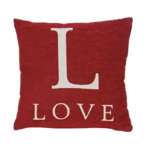 image of "Love" Red Filled Cushion 45x45cm