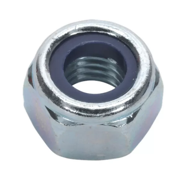 image of Genuine SEALEY NLN10 Nylon Lock Nut M10 Zinc DIN 982 Pack of 100