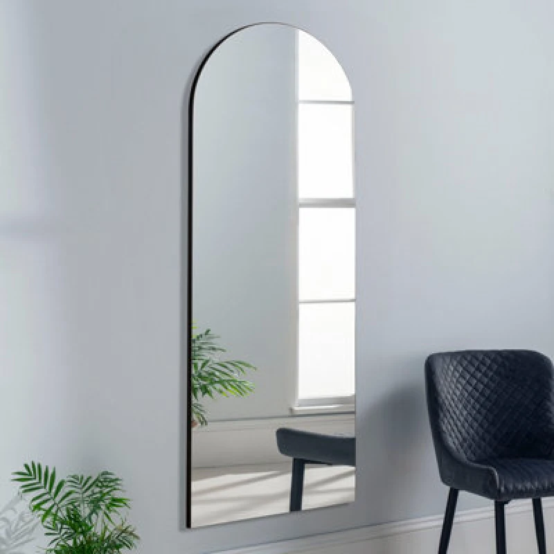 Image of Yearn Mirrors Yearn Mirrors Large Contemporary Arched Mirror in Black One Size Unisex 0716053063755