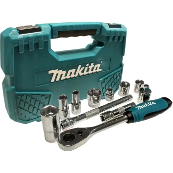 Image of Makita - B-65573 23 Piece Drive Ratchet & Socket 3/8' Drive Set + Extension Bar