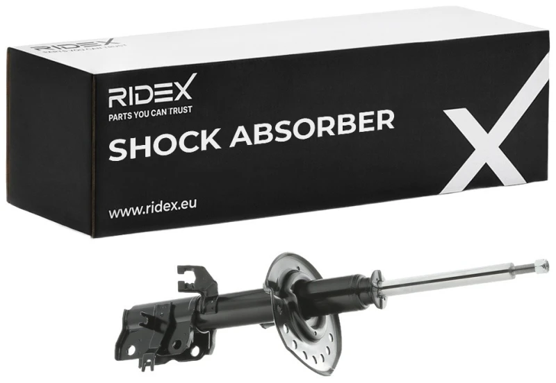 Image of RIDEX 854S1169 Shock absorber Front Axle Left, Gas Pressure, Twin-Tube, Suspension Strut, Top pin Shock Absorber (854)