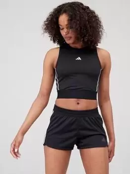 Image of adidas Tech-Fit Tape Crop Tank Top - Black/White Size M Women