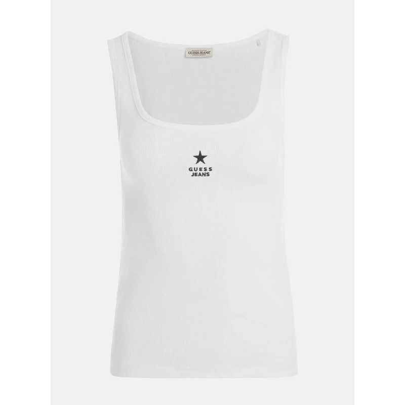 Image of Guess Slim Embroidered Star Tank 14977127 White