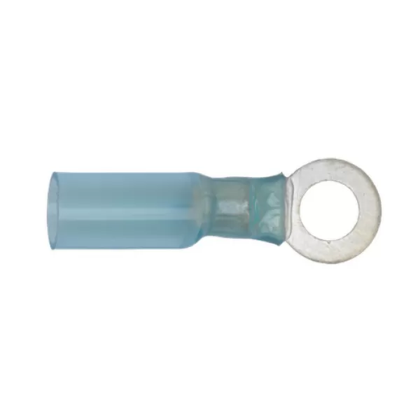 Image of Genuine SEALEY BTSR2564 Heat Shrink Ring Terminal Ø6.4mm Blue Pack of 25