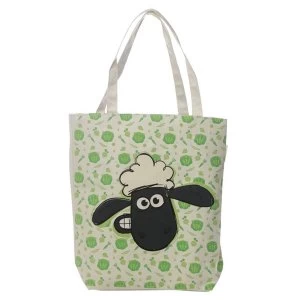 image of Shaun the Sheep Food Pattern Cotton Bag with Zip and Lining