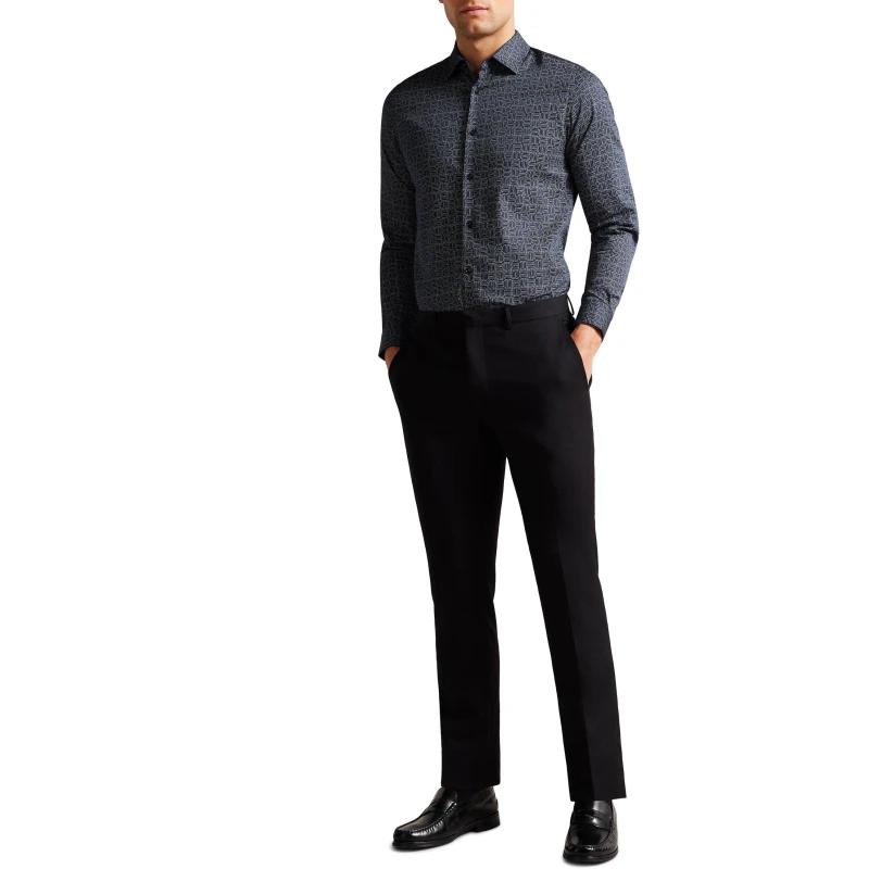 Image of Ted Baker Andover Geo Shirt - Blue Blue S