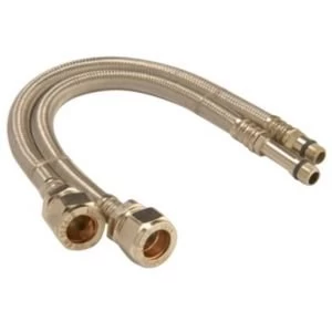 image of Monobloc flexible tap connector Dia15mm Dia10mm L300mm Pack of 2