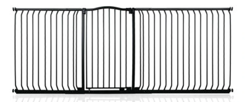 Image of Safetots Extra Tall Curved Top Safety Gate, 234Cm - 243Cm, Matt Black, Extra Tall 100Cm In Height, Pressure Fit Stair Gate