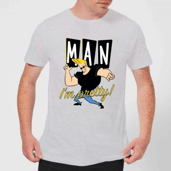 image of Johnny Bravo Man I'm Pretty Mens T-Shirt - Grey - L