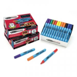 image of Show-me Fine Point Slim Barrel Drywipe Assorted Marker Pack of 50 FP