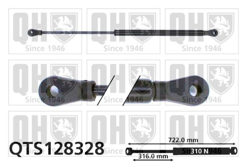 Image of QUINTON HAZELL Bonnet strut QUINTON HAZELL QTS128328