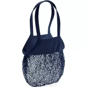 image of Westford Mill Mesh Tote Bag (One Size) (Navy)