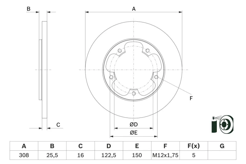 Image of Brake disc Bosch 0 986 479 F44
