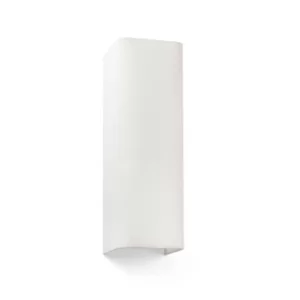 Image of Cotton Beige Square Wall Light 370x 125x 105 2x E27