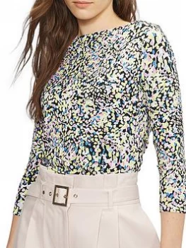 Image of Ted Baker Normma Half Sleeve Fleck T-Shirt - Black, Size 2, Women