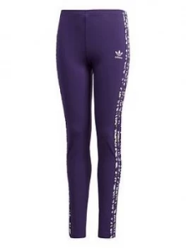 Image of adidas Originals Solid Leggings - Purple, Size 9-10 Years, Women