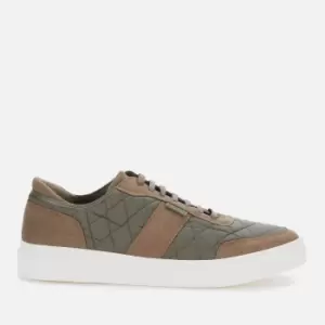Image of Barbour Mens Liddesdale Quilted Low Top Trainers - Olive - UK 10