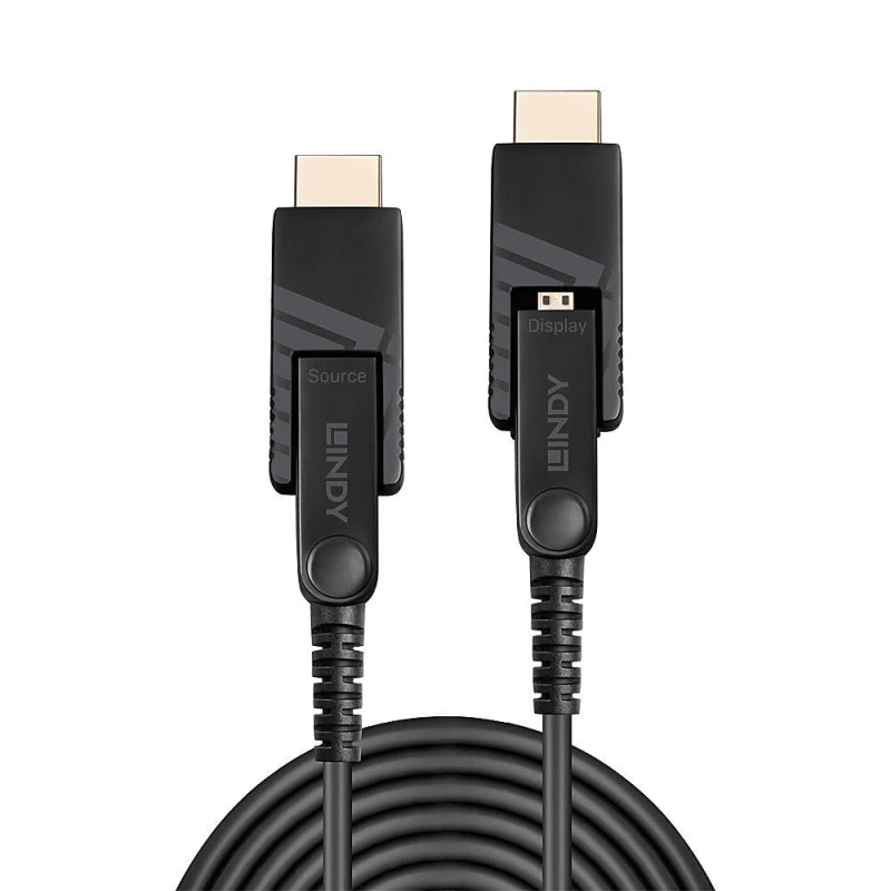 Image of Lindy Lindy 40m Fibre Optic Hybrid Micro-HDMI 18G Cable with Detachable HDMI and DVI Connectors 38323