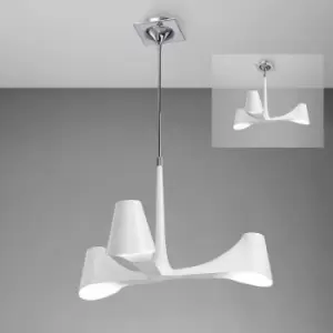 Image of Ora Convertible Telescopic Semi-Ceiling Light 3 Bulbs E27, shiny white / arylic white / polished chrome