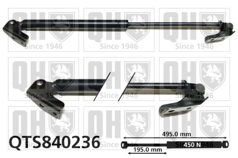 Image of QUINTON HAZELL Tailgate strut QUINTON HAZELL QTS840236