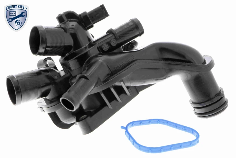 Image of VEMO V20-99-0174 Engine thermostat EXPERT KITS +, Opening Temperature: 105°C, with gasket/seal, Synthetic Material Housing, with sensor Thermostat,co