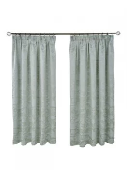 image of Dorma Cherry Blossom Cotton-Rich Pencil Pleated Curtains