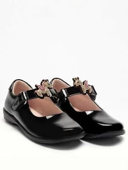 image of Lelli Kelly Bliss Unicorn Dolly School Shoe - Black Patent, Size 13 Younger