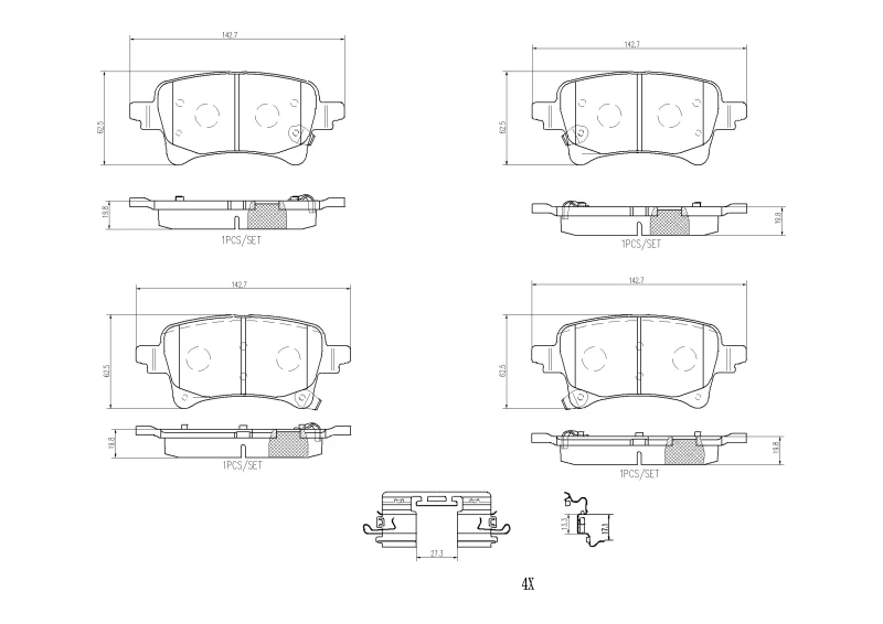 Image of BREMBO Brake pad set BREMBO P 37 029