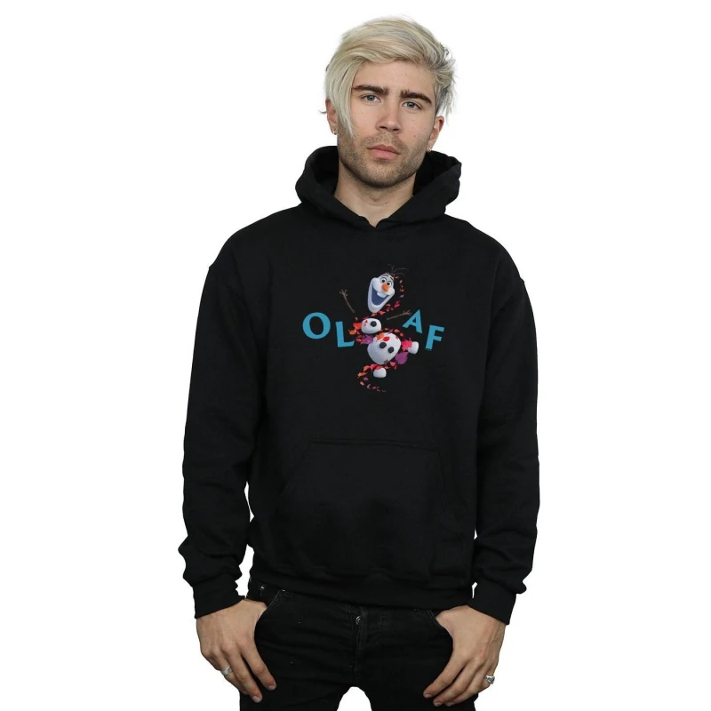 Image of Disney Men Frozen 2 Olaf Leaf Jump Hoodie in Black Size: Small Black S Male 5059400386752