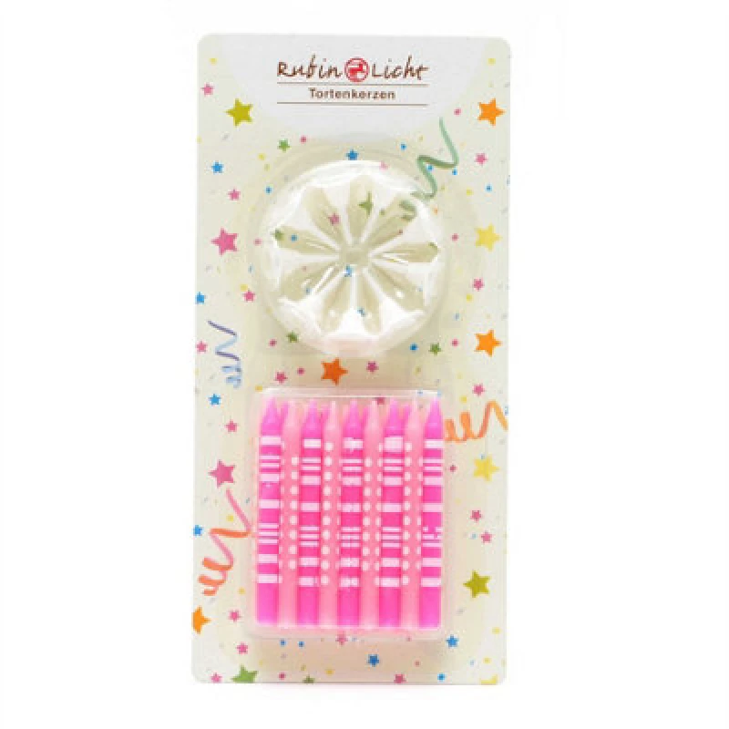 Image of Shatchi 18 Candles with holder for happy birthday Cake Topper Party decoration Pink unisex