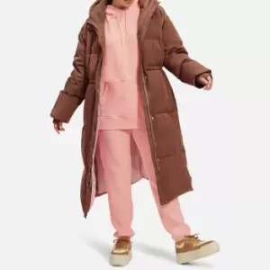 Image of Ugg Womens Keeley Long Puffer Coat - Dark Chestnut - S