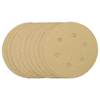 Image of Draper - 58111 Gold Sanding Discs with Hook & Loop, 125mm, 120 Grit (10 Pack)