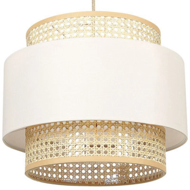 Image of Beliani Pendant Lamp Yumuri Rattan Light Beige