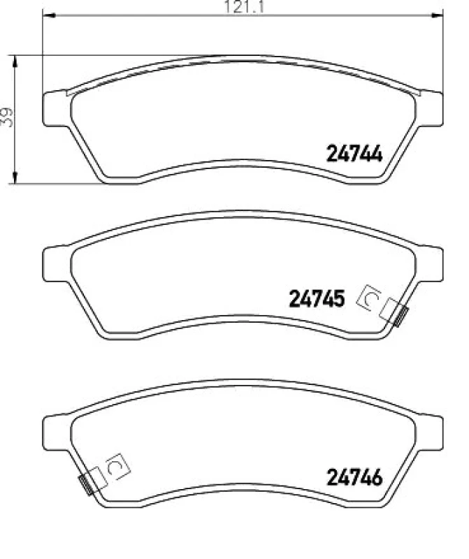 Image of BREMBO Brake pad set BREMBO P 10 060