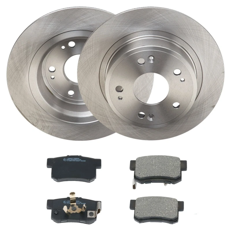 Image of RIDEX 3405B2365 Brake disc and pads set Rear Axle, Brake Disc Type: Solid, with acoustic wear warning Brake Set,disc brakes (3405)