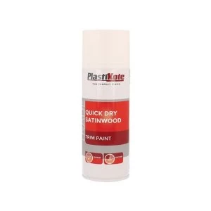 Image of PlastiKote Trade Quick Dry Trim Spray Satinwood White 400ml