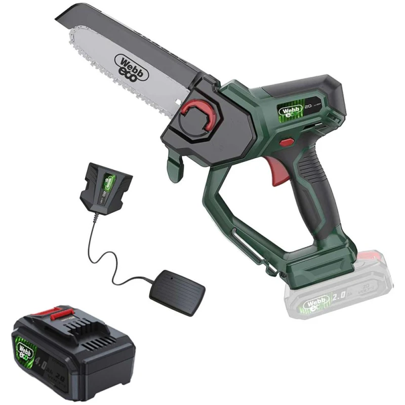 Image of Webb Eco WEV20PS 20v Cordless Pruning Saw 150mm 1 x 4ah Li-ion Battery Charger WEV20PSB4