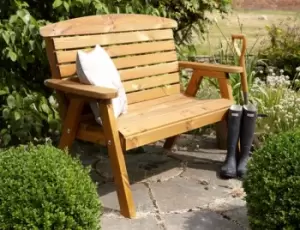 image of Tom Chambers Hand Made 2 Seater Chunky Rustic Wooden Garden Bench Furniture