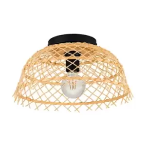 Image of Eglo Ausnby Boho Wicker Ceiling Light