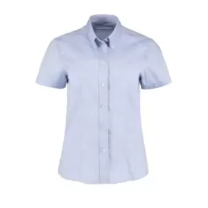 Image of Kustom Kit Ladies Corporate Oxford Short Sleeve Shirt (12) (Light Blue)