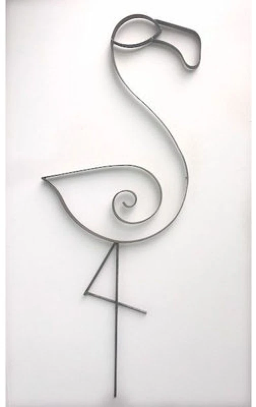 Image of Poppy Forge Flamingo Garden Art - Steel - W45.7 X H121.9cm - Bare Metal/ready To Rust