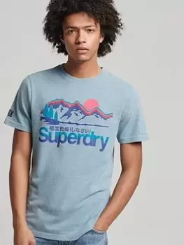 Image of Superdry Great Outdoors T-Shirt, Blue, Size 2XL, Men